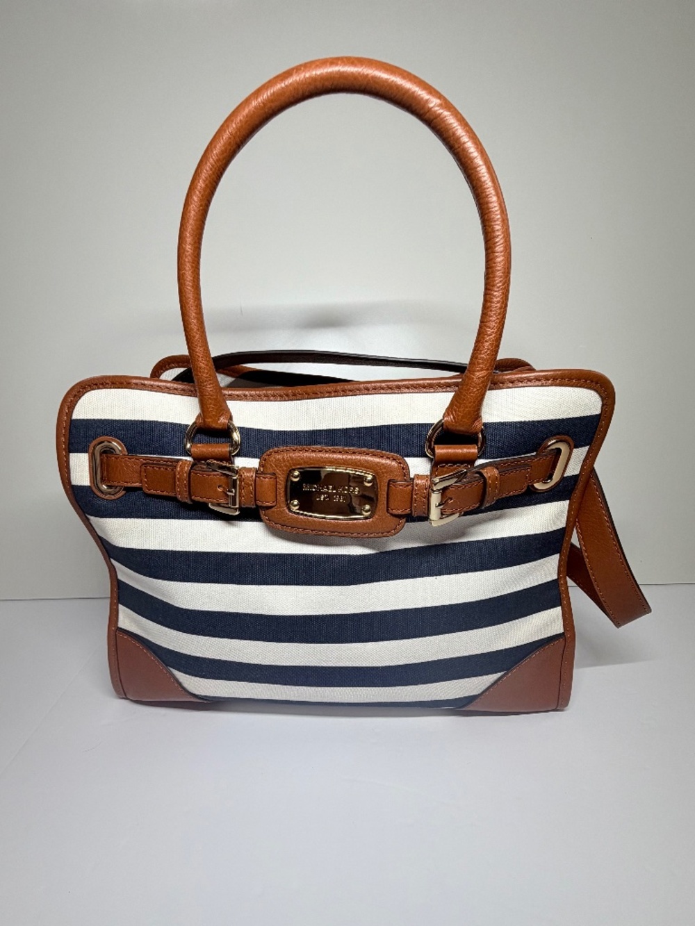 Michael Kors Hamilton Nautical Striped Canvas Tote